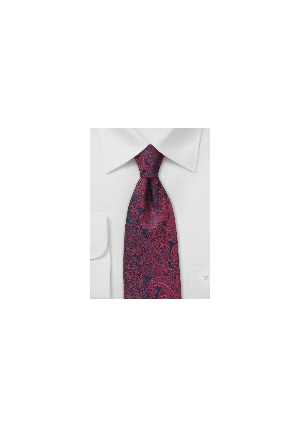 Blue and Red Paisley Silk Tie