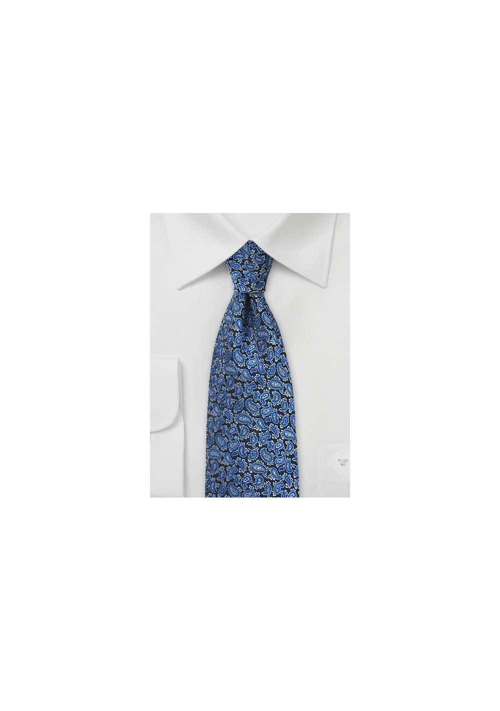 Bright Blue Silk Paisley Tie