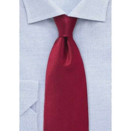 Corduroy Silk Tie in Cherry Red