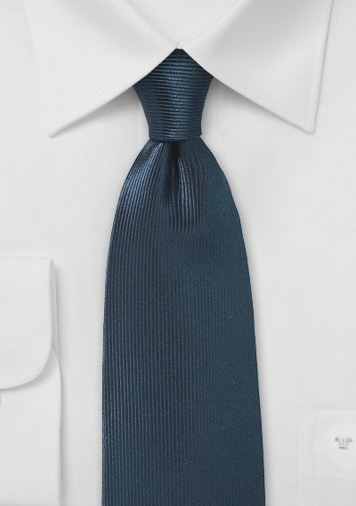 Ribbed Texture Silk Tie in Dark Navy