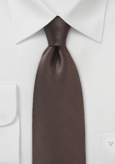Textured Designer Silk Tie in Chocolate Brown