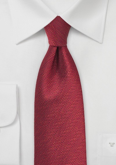Herringbone Tie in Henna Red