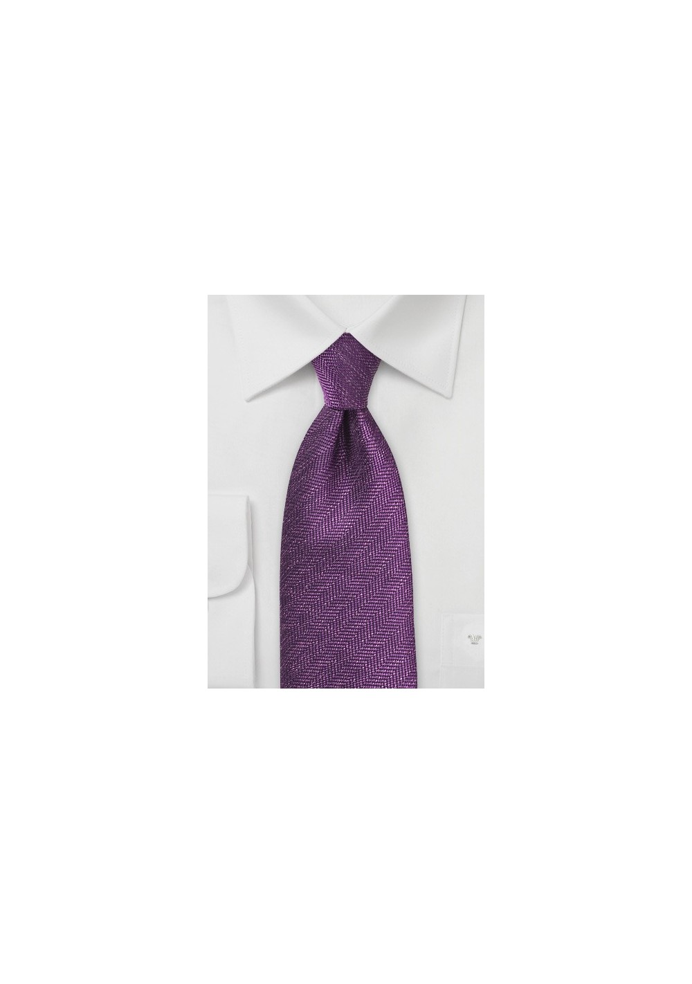 Wineberry Purple Tie with Herringbone Pattern