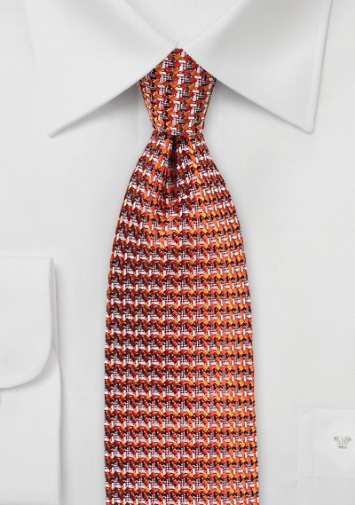 Retro Weave Tie in Burnt Orange