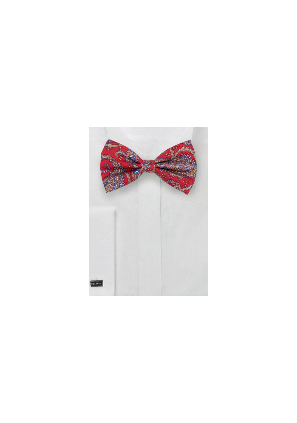 Bold Red Paisley Bow Tie