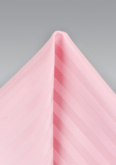 Rose Pink Striped Pocket Square