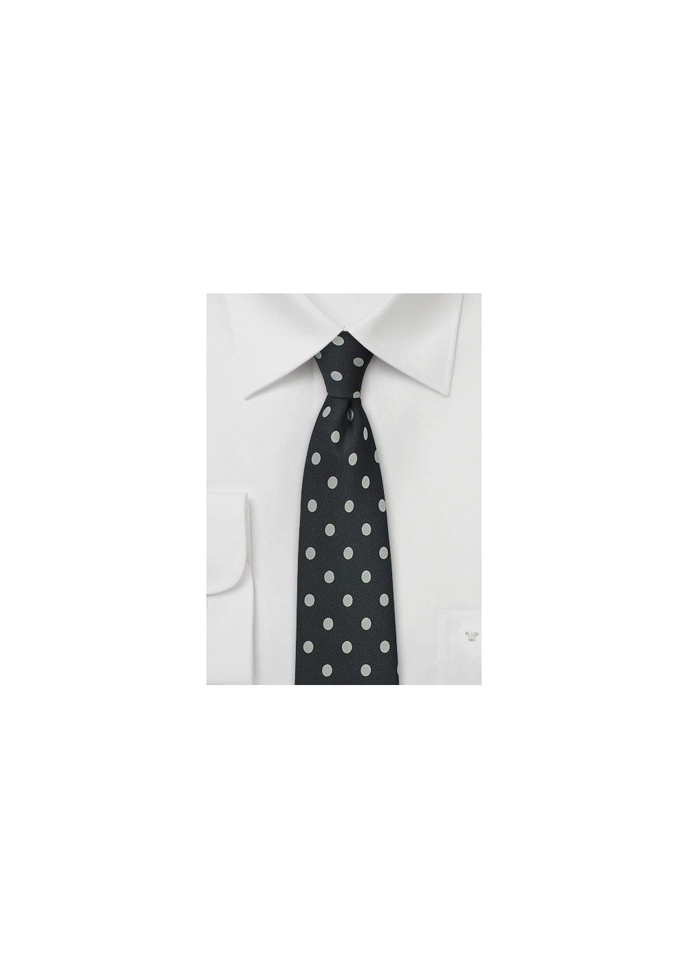 Elegant Black Tie with Silver Dots