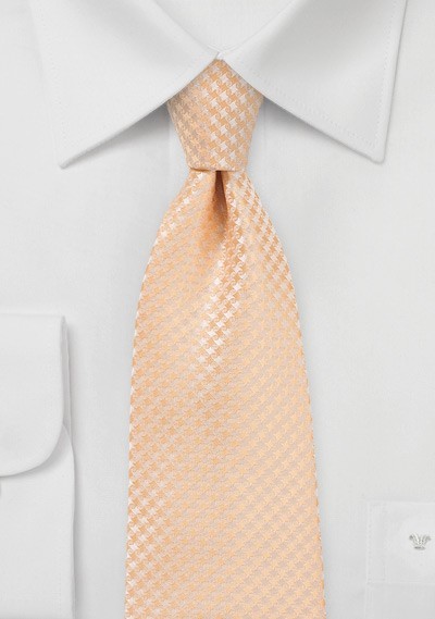 Textured Kids Length Tie in Soft Summer Peach