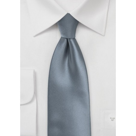 Classic Gray Satin Necktie
