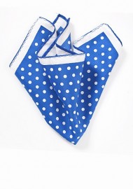 Bright Blue and White Pocket Square