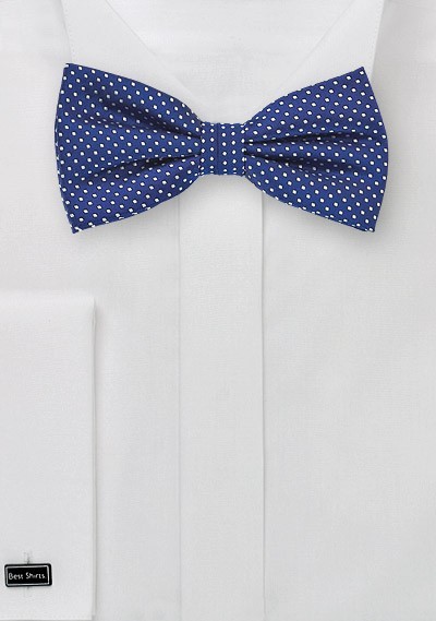 Royal Blue Bow Tie with Small Dots