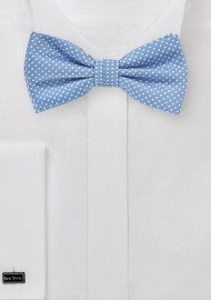 Pin Dot Bow Tie in Dusty Blue
