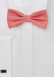 Pin Dot Bow Tie in Summer Coral