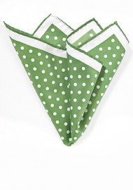 Grass Green Polka Dotted Pocket Square