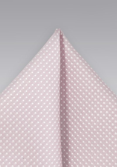 Petal Pink Pocket Square with Woven Dots