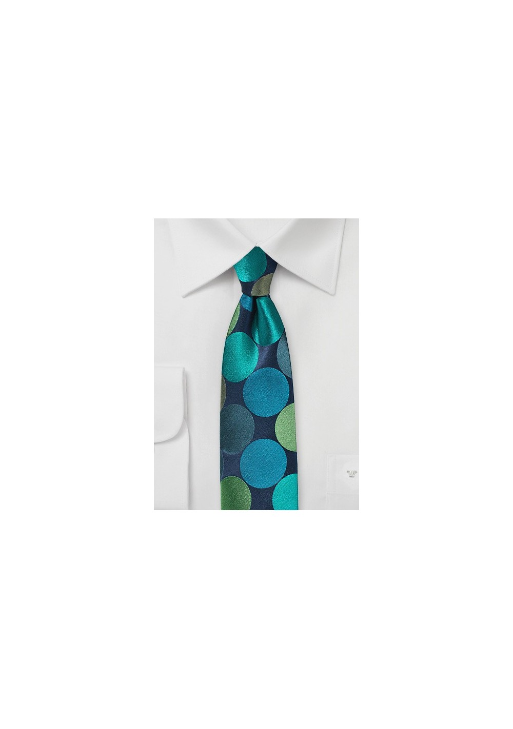 Giant Polka Dot Skinny Tie in Blue