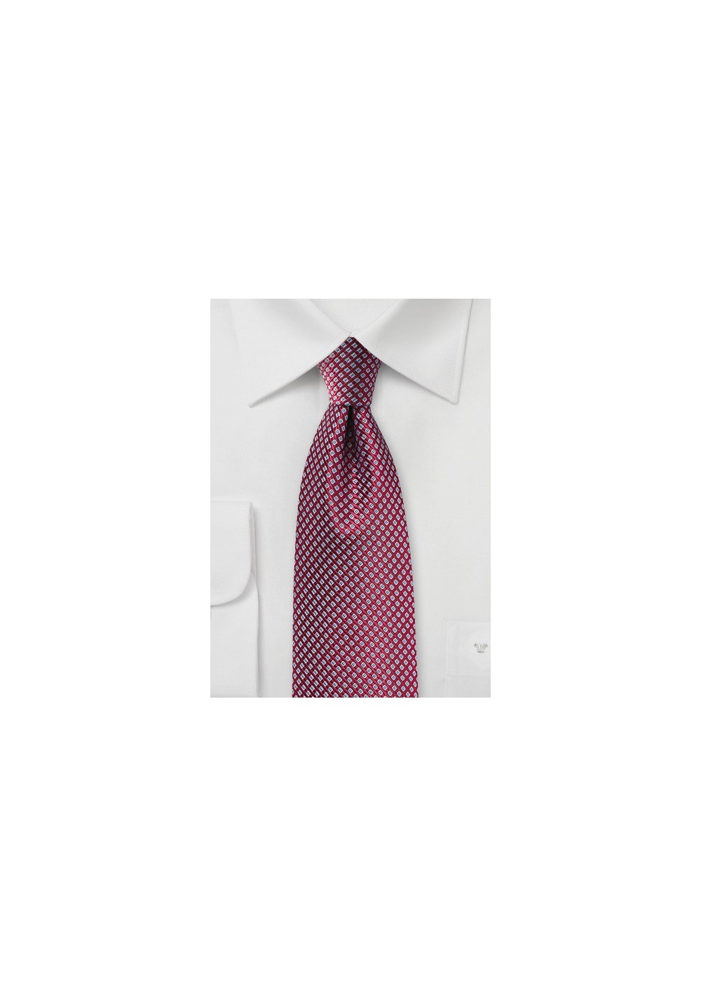 Micro Check Tie in Red and Blue