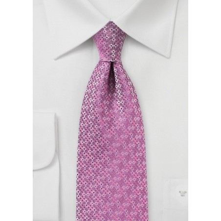 Geometric Design Tie in Pink