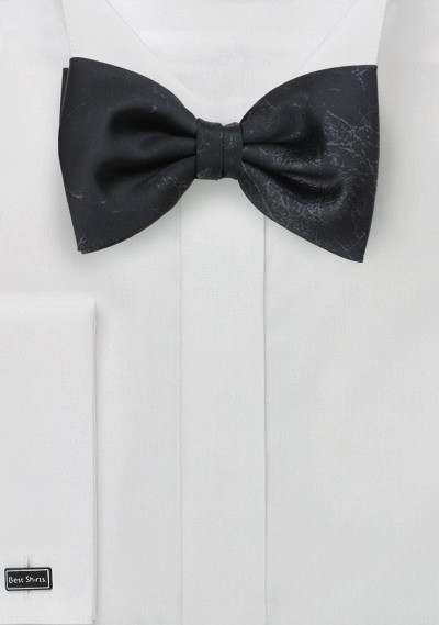 Faux Leather Bow Tie in Black