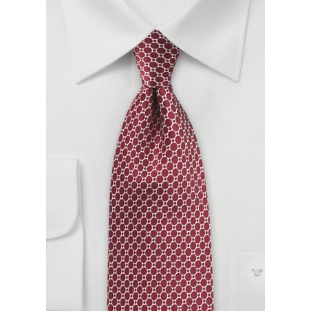 Garnet Red Silk Designer Tie