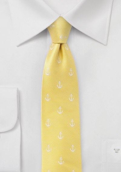 Anchor Summer Tie in Yellow