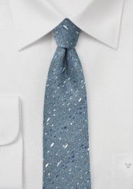 Skinny Wool Tie in Infinity Blue
