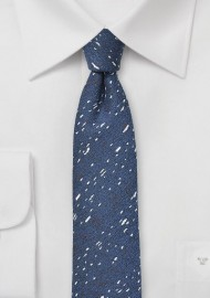Trendy Wool Skinny Tie in Blue