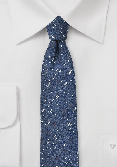 Trendy Wool Skinny Tie in Blue