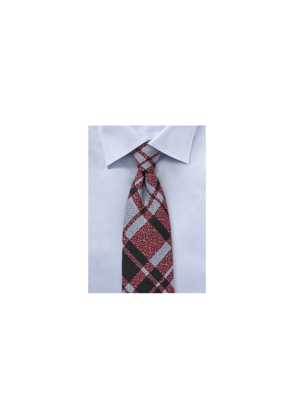 Redmond Light Blue Wool Plaid Tie