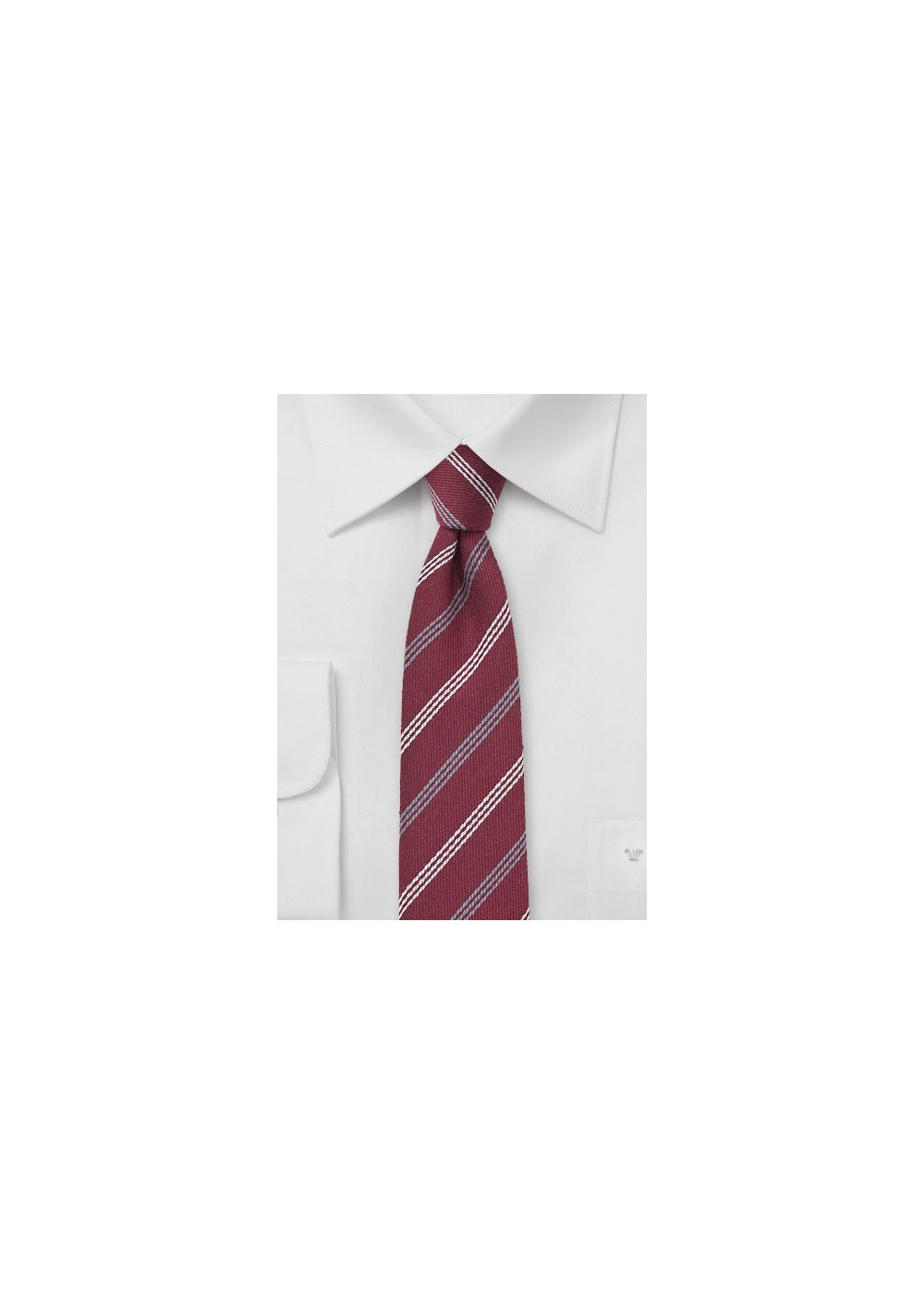 Dark Red Wool Skinny Tie