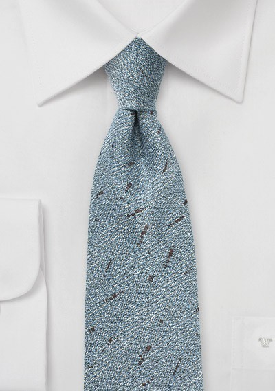 Light Blue Herringbone Wool Tie