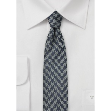 Charcoal and Gray Houndstooth Tie