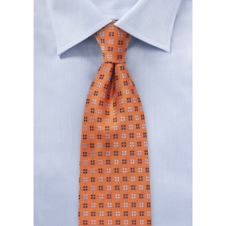 Textured Silk Tie in Amberglow Orange