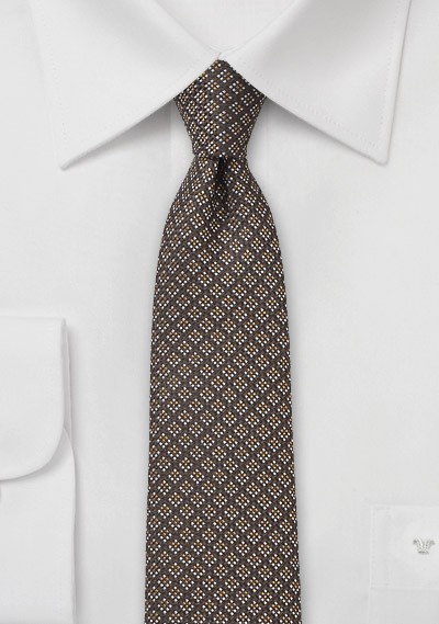 Mocha Brown Silk and Wool Tie