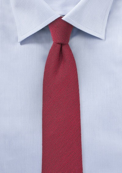 Claret Red Skinny Wool Tie