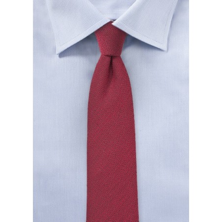 Claret Red Skinny Wool Tie