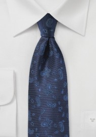 Woven Paisley Tie in Rich Blues