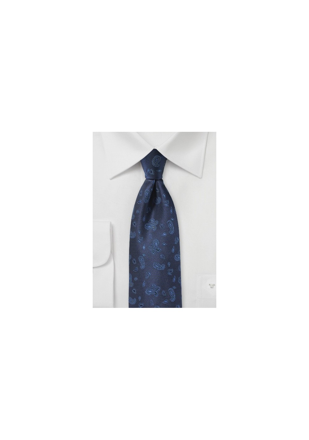 Woven Paisley Tie in Rich Blues