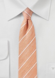 Tangerine Striped Linen Tie