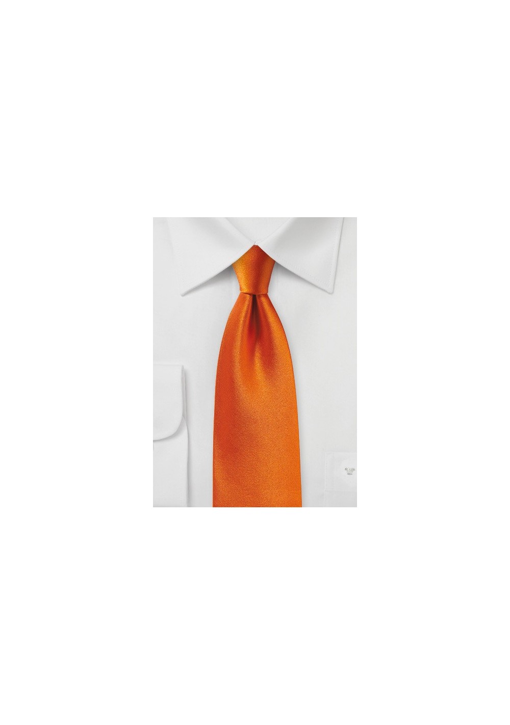 Persimmon Orange Satin Silk Tie