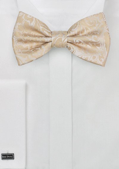 Champaign Wedding Paisley Bow Tie