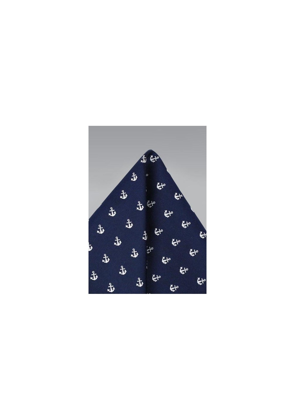 Navy Pocket Square with Anchors