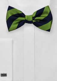 Classic Striped Bow Tie in Navy and Green