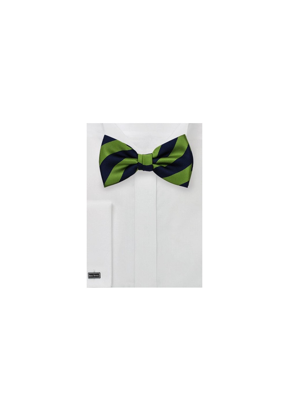 Classic Striped Bow Tie in Navy and Green
