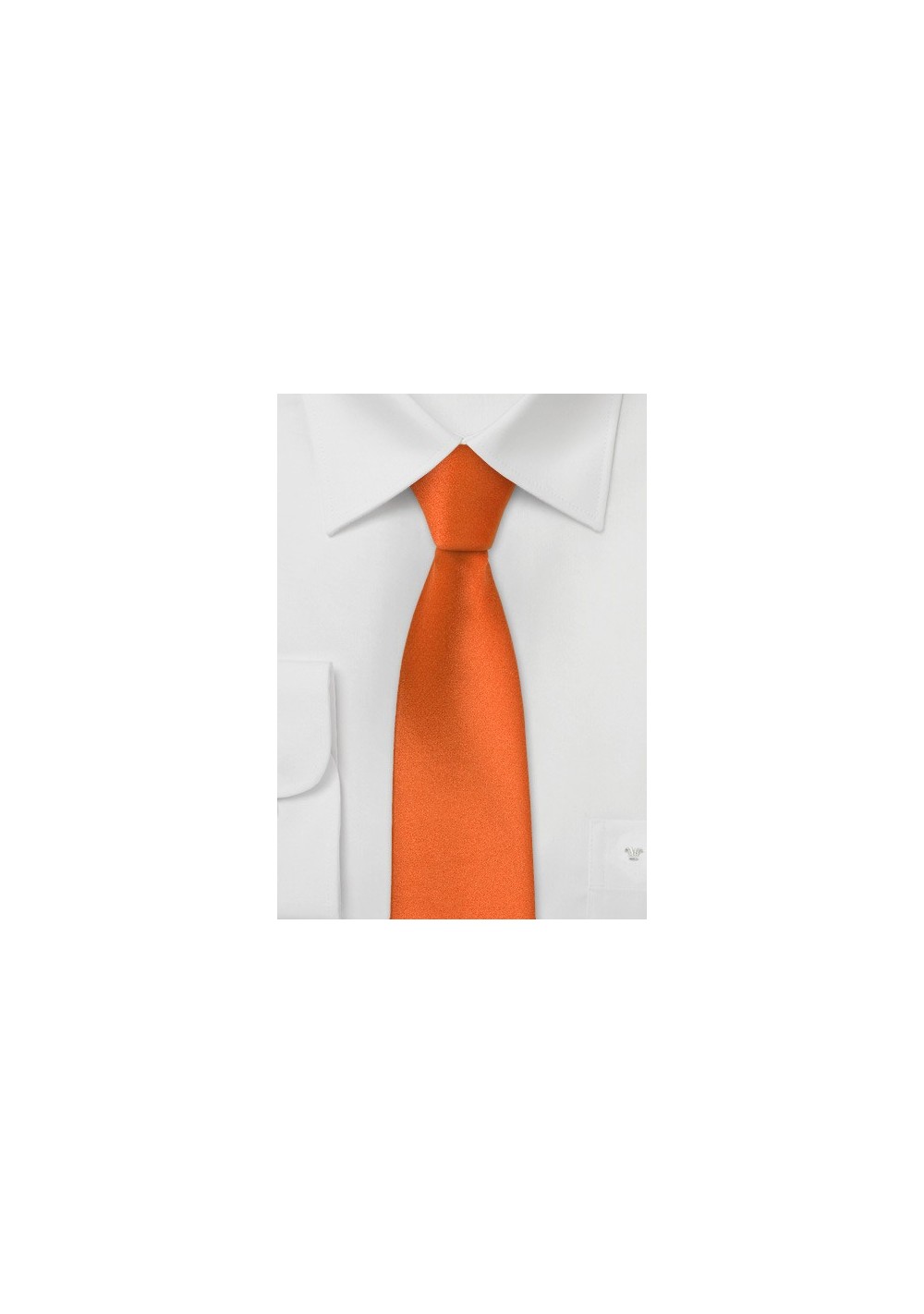 Skinny Mens Tie in Persimmon Orange