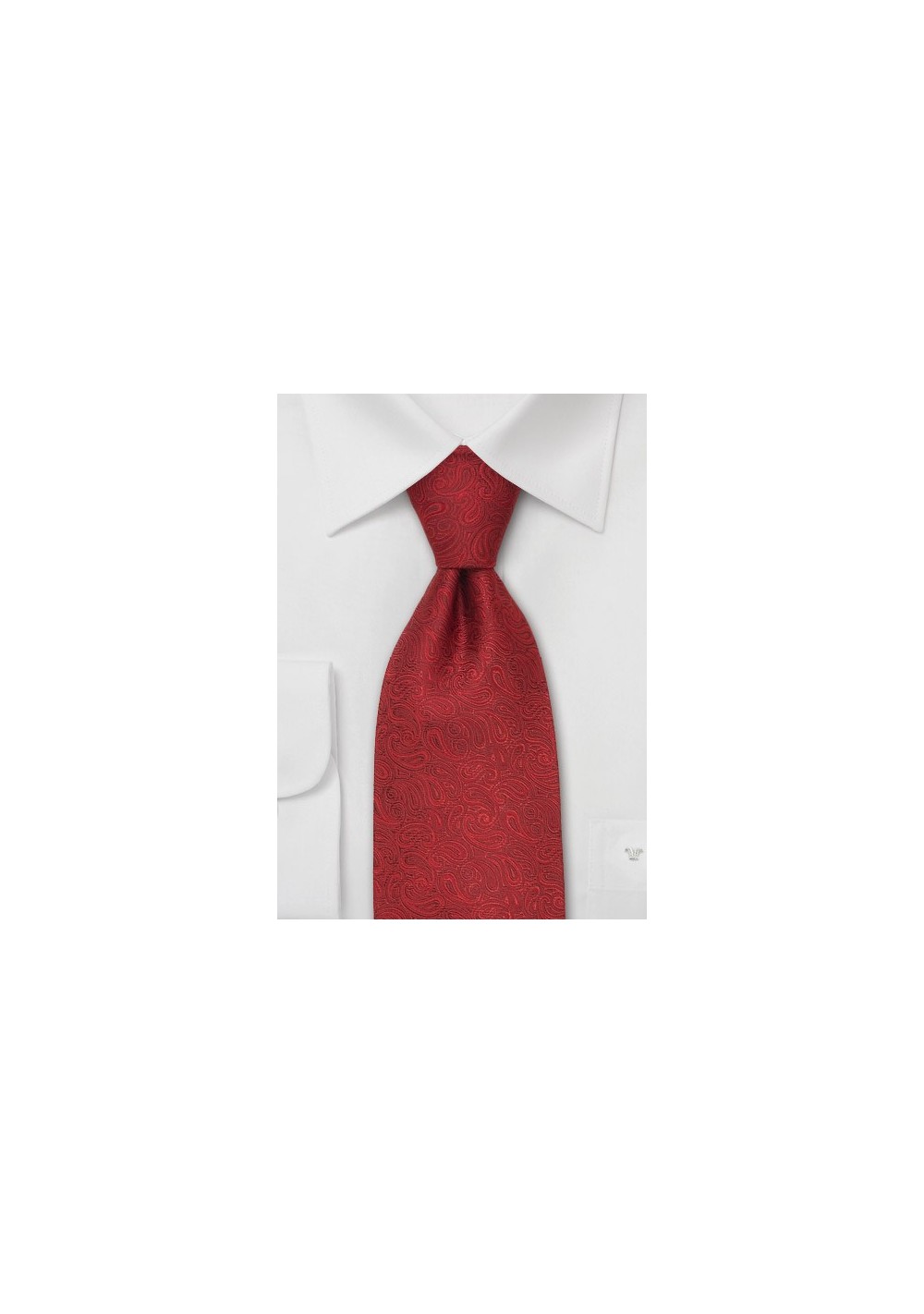 Kids Paisley Silk Tie in Deep Cherry Red