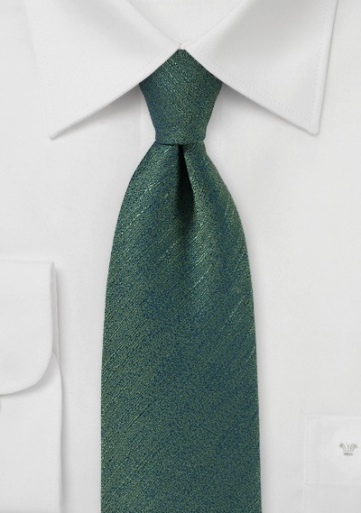Vintage Textured Tie in Pine Green