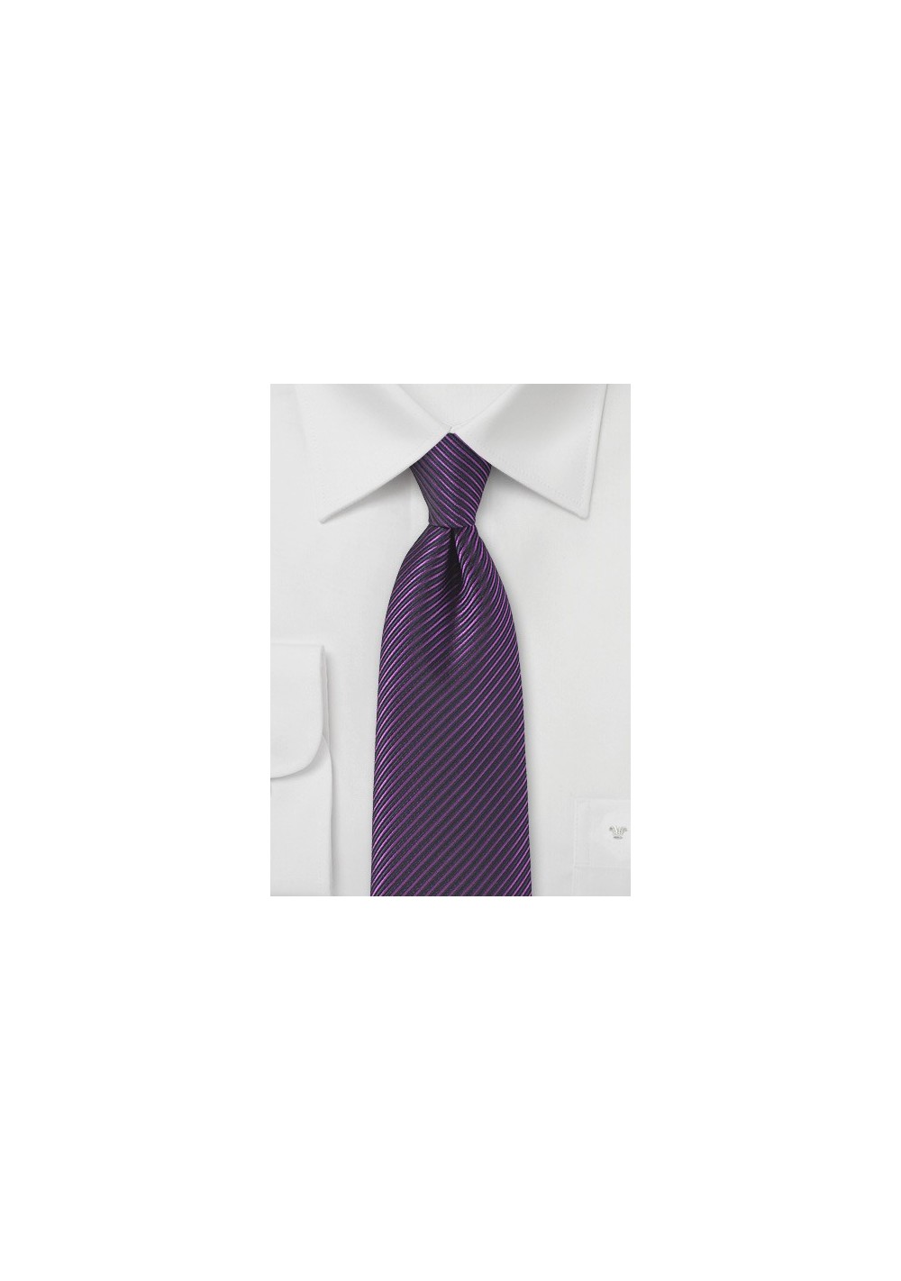 Striped Tie in Grape Purple and Black