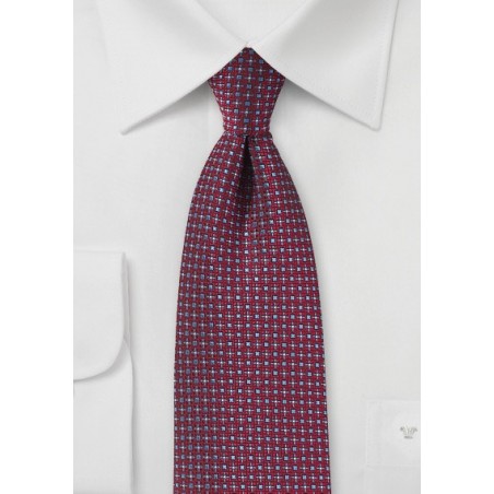 Red and Light Blue Woven Necktie