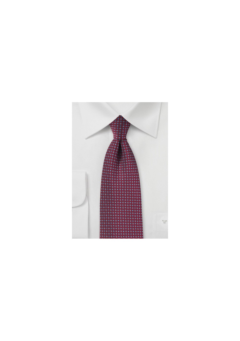 Red and Light Blue Woven Necktie